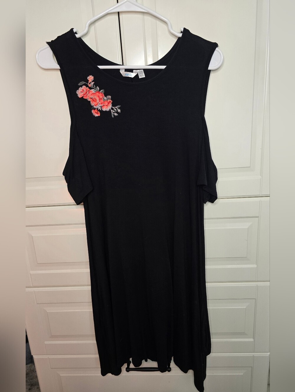 La Vie En Rose Black Dress with Floral Detail